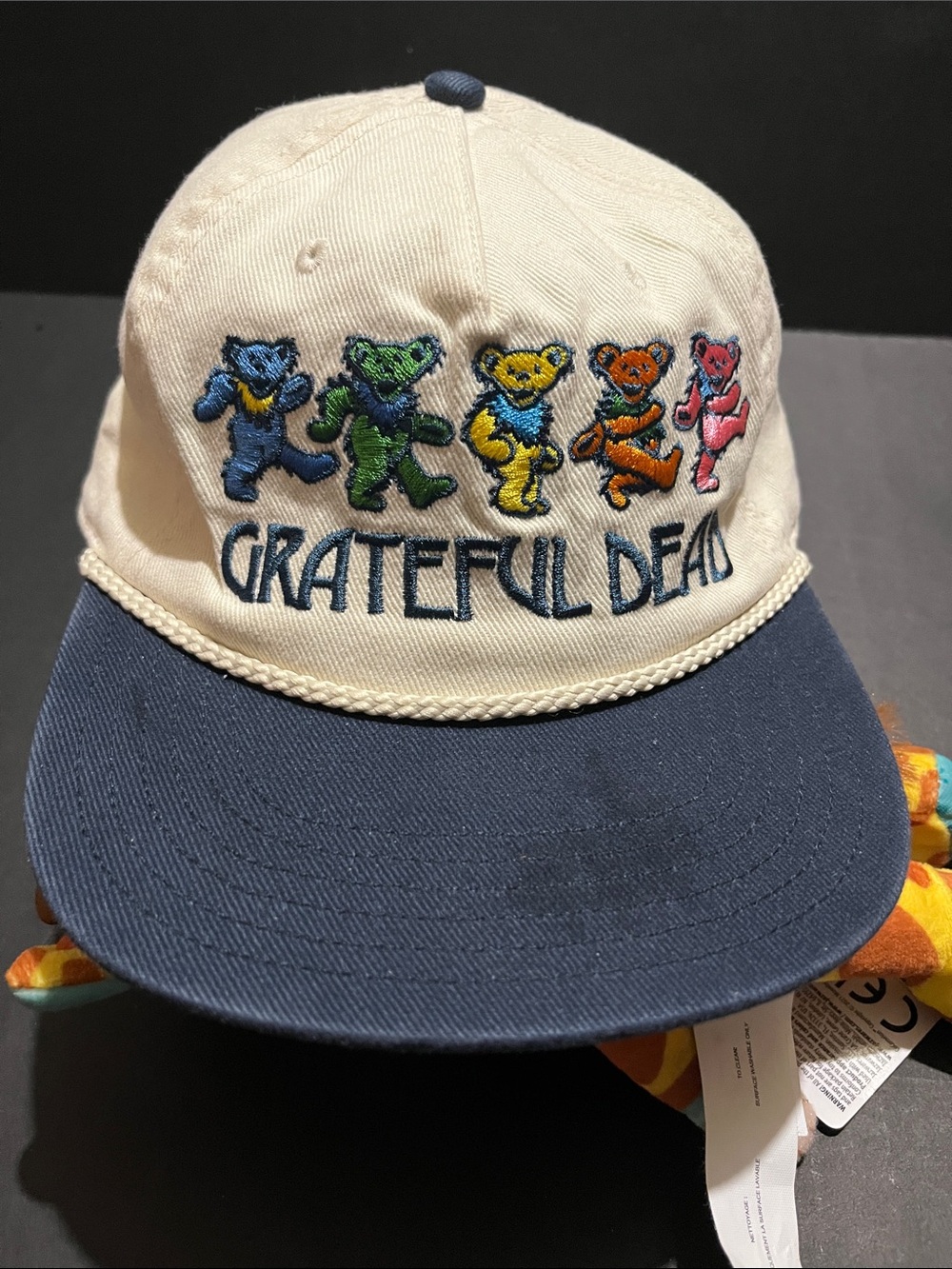 Grateful Dead Dancing March Bears Cream & Blue Rope Brim Strapback Hat Cap